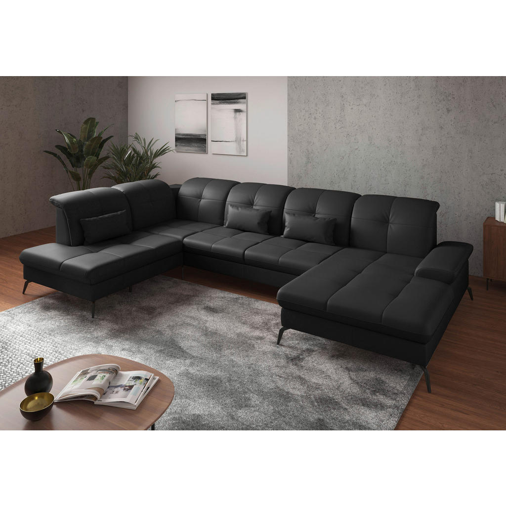 Sit & More SEDACÍ SOUPRAVA, kůže, černá 1