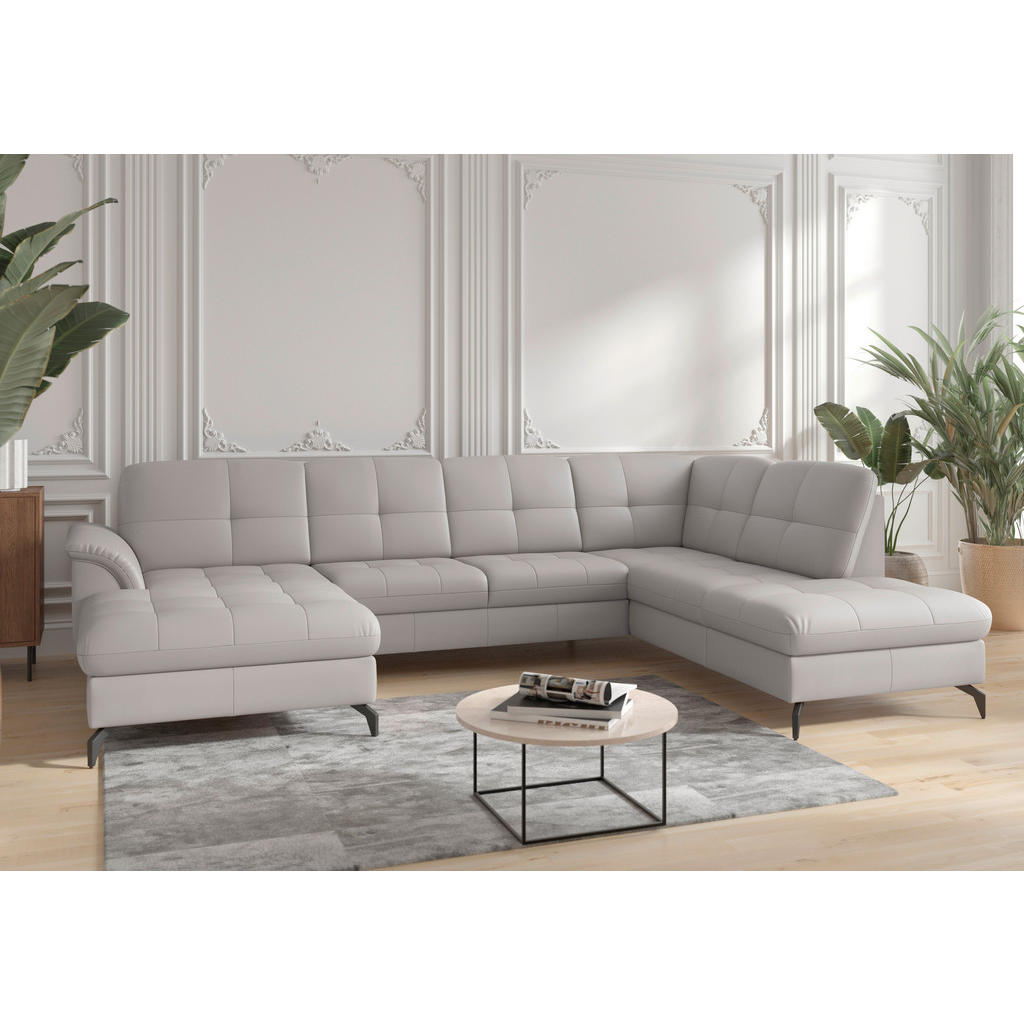 Sit & More SEDACÍ SOUPRAVA, kůže, světle šedá 2