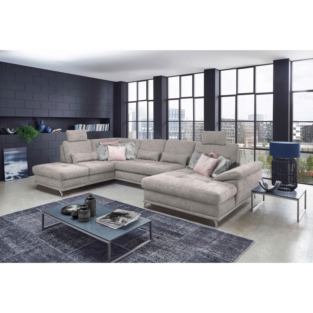 Sit & More SEDACÍ SOUPRAVA, textil, barvy stříbra