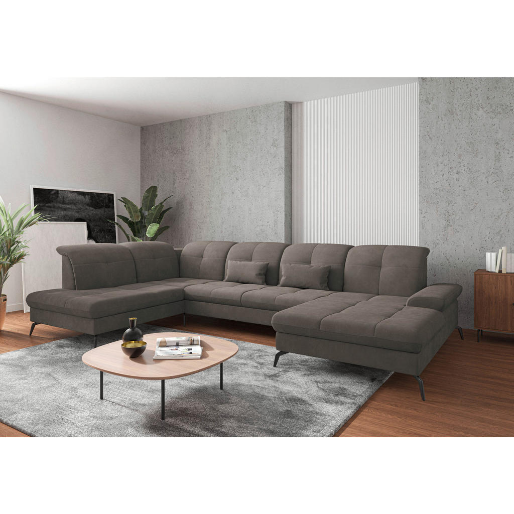 Sit & More SEDACÍ SOUPRAVA, textil, jílová barva 1