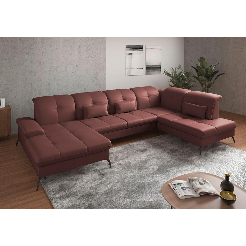 Sit & More SEDACÍ SOUPRAVA, textil, kůže, červenohnědá 1