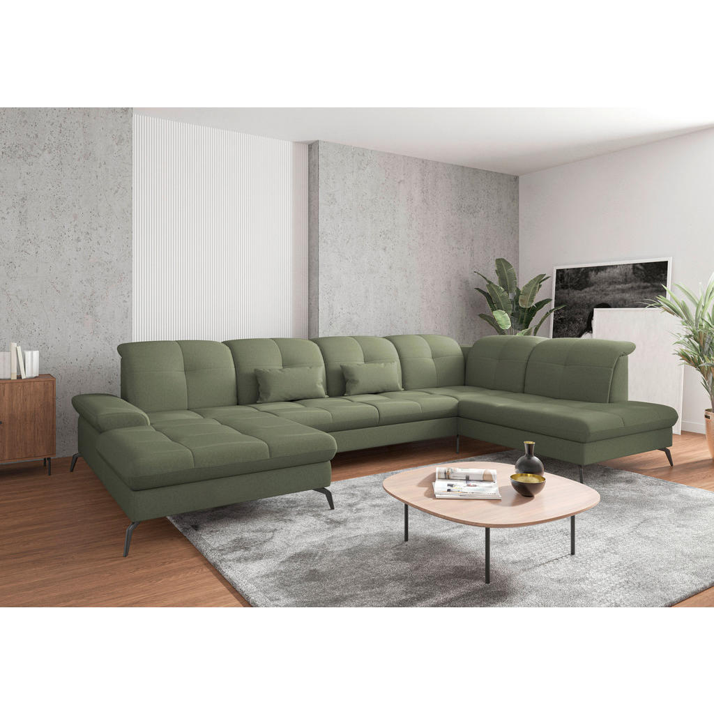 Sit & More SEDACÍ SOUPRAVA, textil, olivově zelená 1