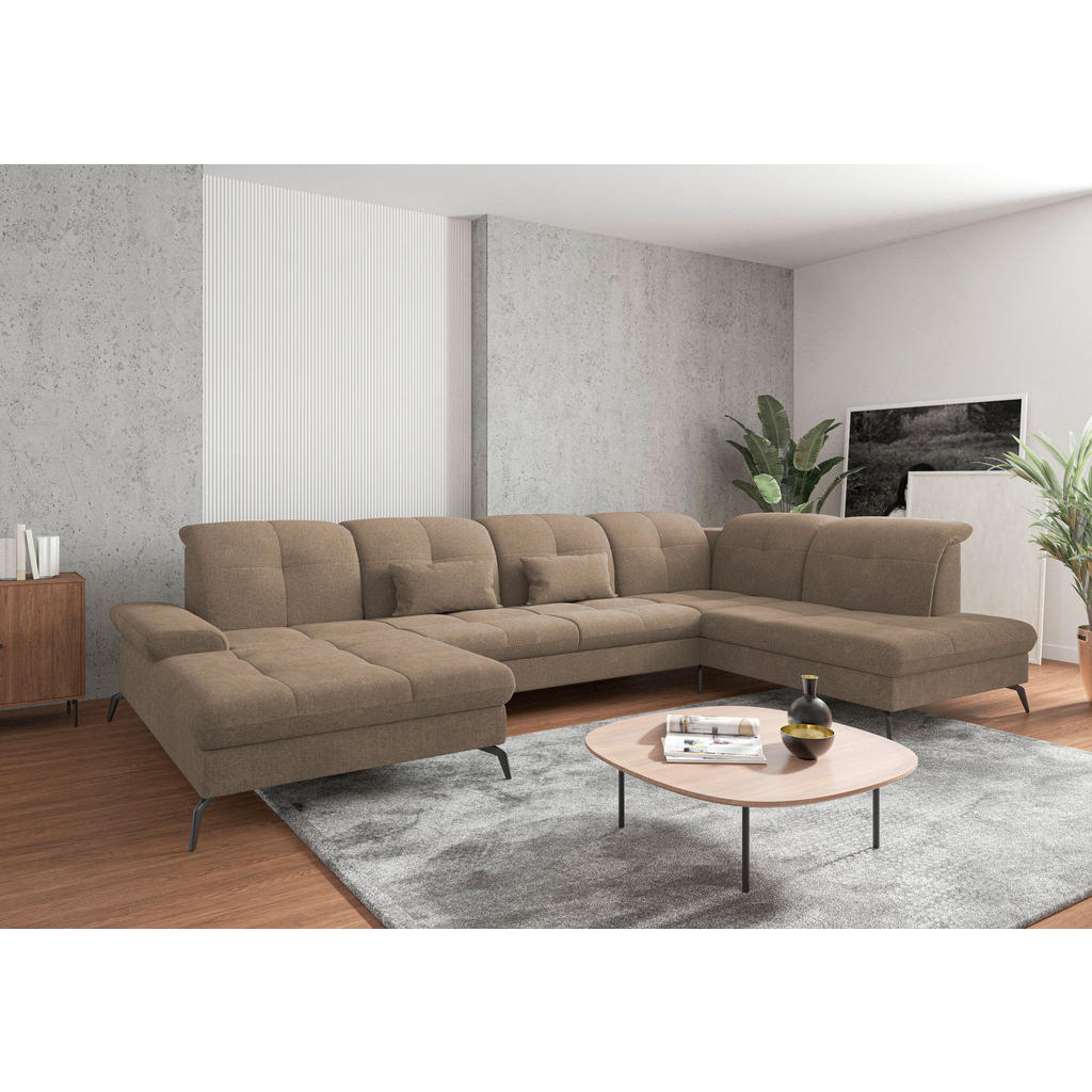 Sit & More SEDACÍ SOUPRAVA, textil, světle hnědá 1