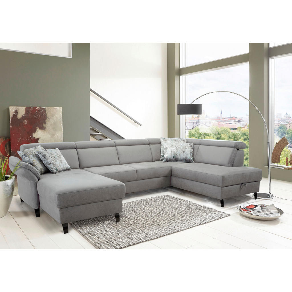 Sit & More SEDACÍ SOUPRAVA, textil, světle šedá