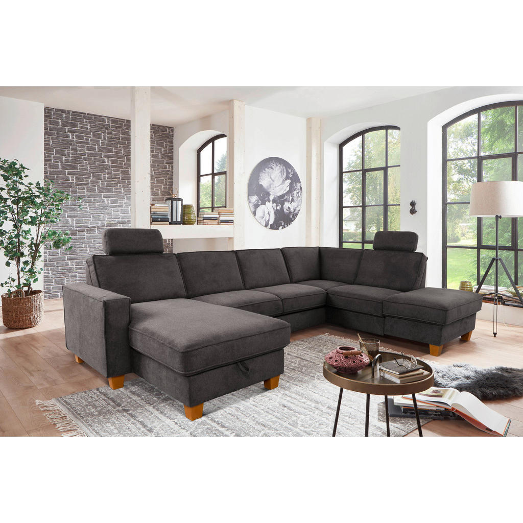 Sit & More SEDACÍ SOUPRAVA, textil, tmavě šedá 1