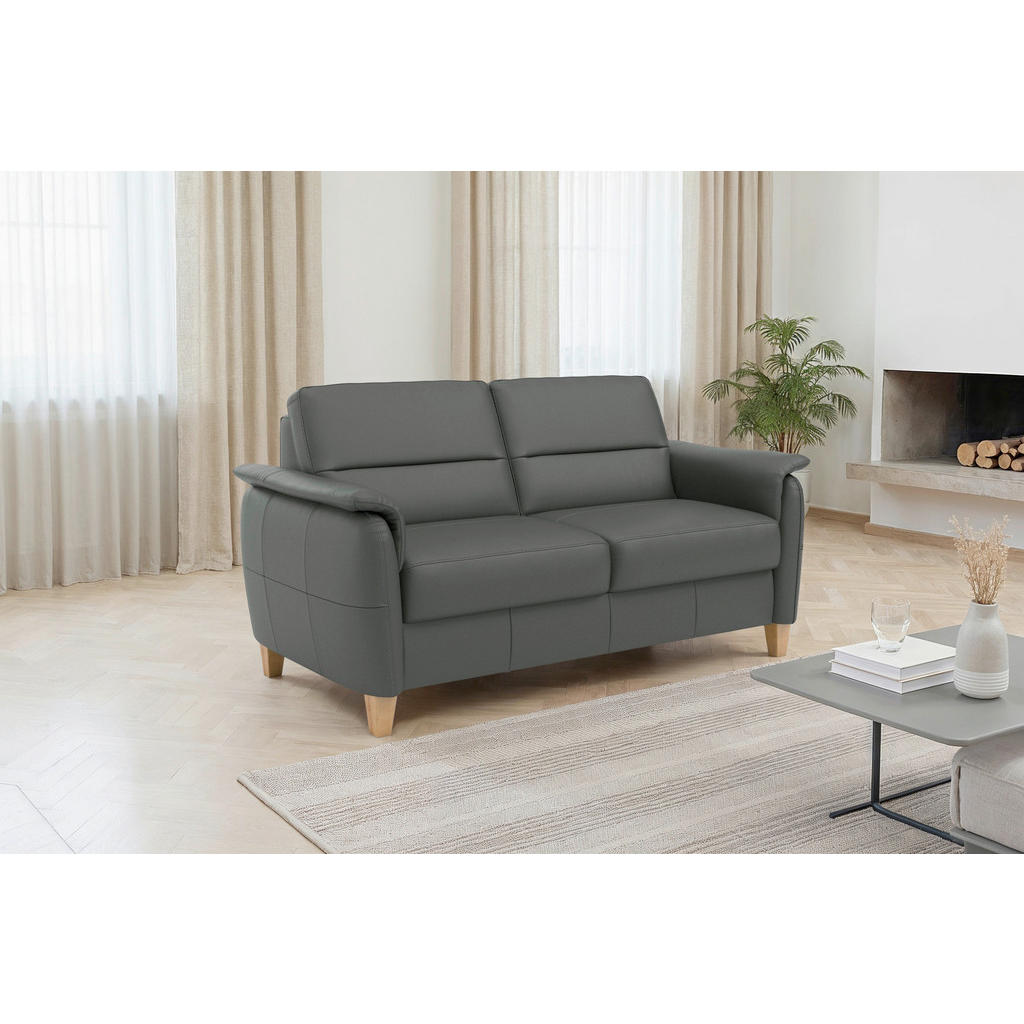 Sit & More TŘÍMÍSTNÁ POHOVKA, antracitová, pravá kůže 2