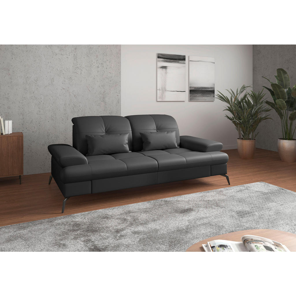 Sit & More TŘÍMÍSTNÁ POHOVKA, černá, pravá kůže 1
