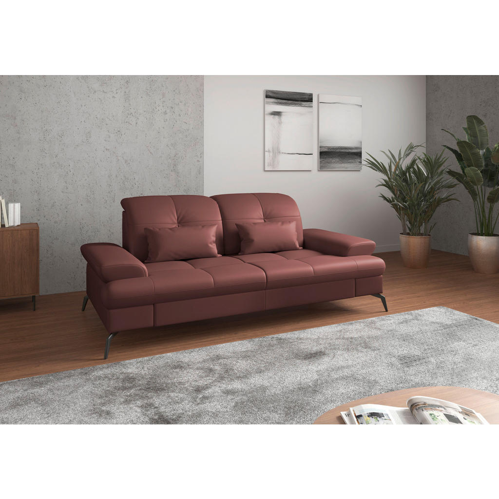Sit & More TŘÍMÍSTNÁ POHOVKA, červenohnědá, pravá kůže 1