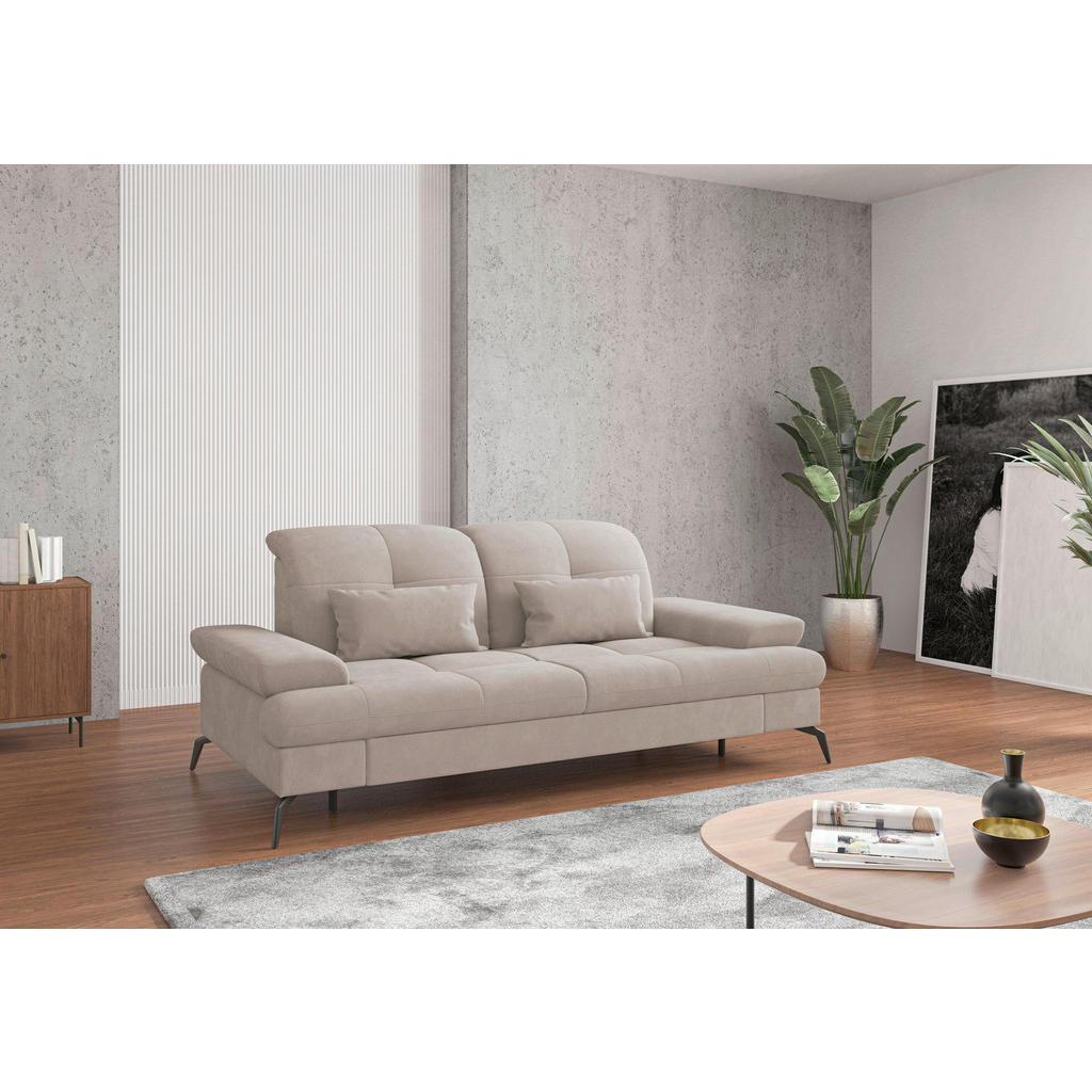 Sit & More TŘÍMÍSTNÁ POHOVKA, textil, šedobéžová