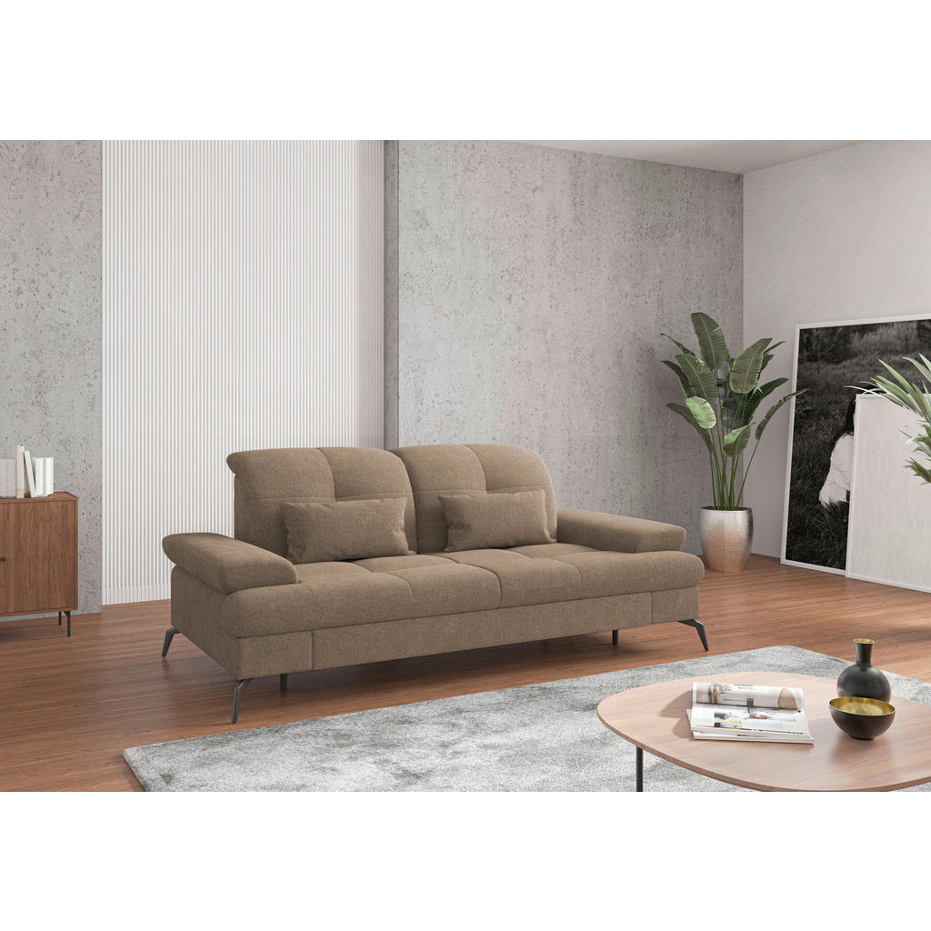 Sit & More TŘÍMÍSTNÁ POHOVKA, textil, světle hnědá