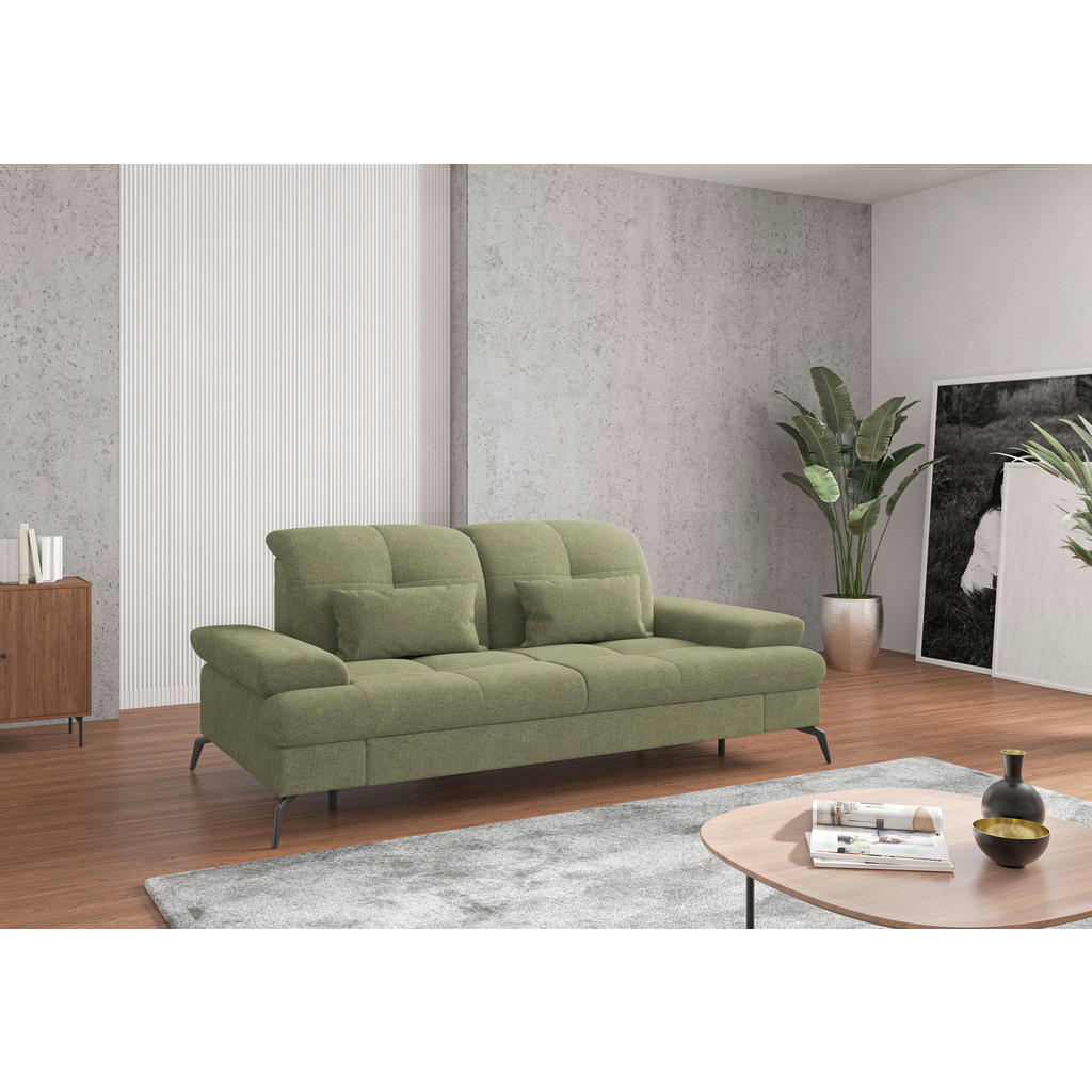 Sit & More TŘÍMÍSTNÁ POHOVKA, textil, světle zelená