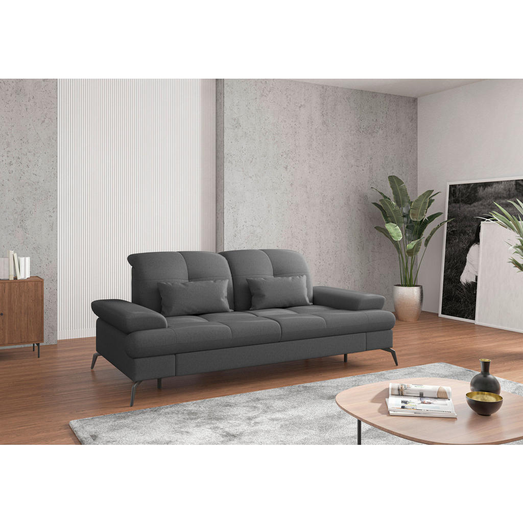 Sit & More TŘÍMÍSTNÁ POHOVKA, textil, tmavě šedá 1