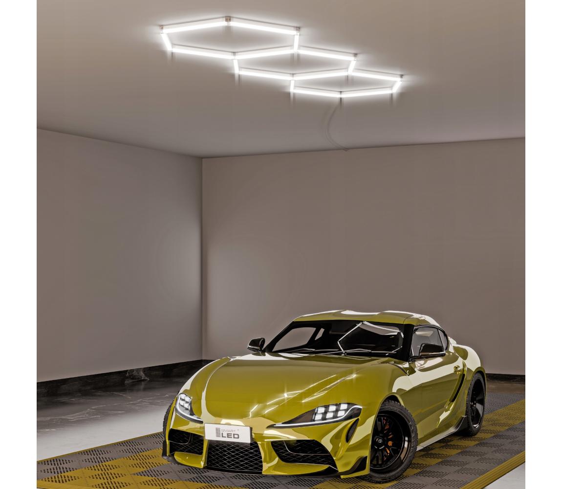 SmartLED LED Stropní svítidlo HEXAGON LED/128W/85-265V 6000K 248x97 cm CRI 90 IP54 bílá 5433