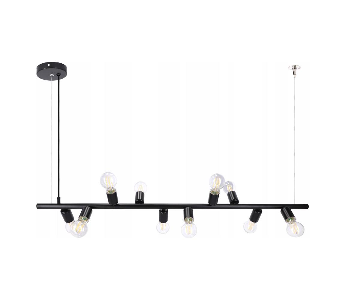SmartLED Lustr na lanku 10xE27/20W/230V černá LAMPA 2129