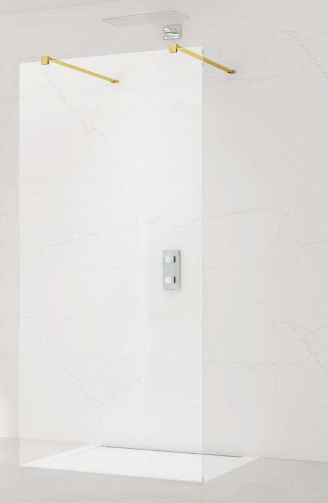 Sprchová zástěna Walk-in 90 cm SAT v barvě profilu zlatá SATBWI90ZAVZ SATBWI90ZAVZ