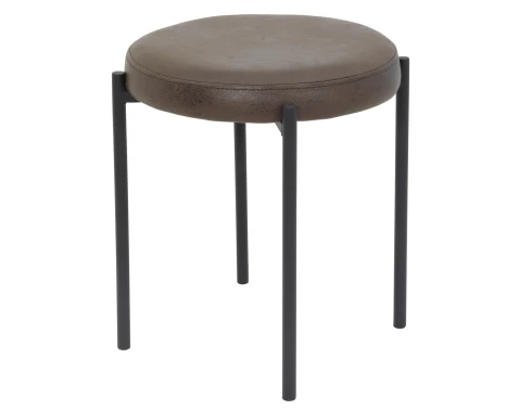 Stolička Sammy, hnědá látka ve vintage optice kůže