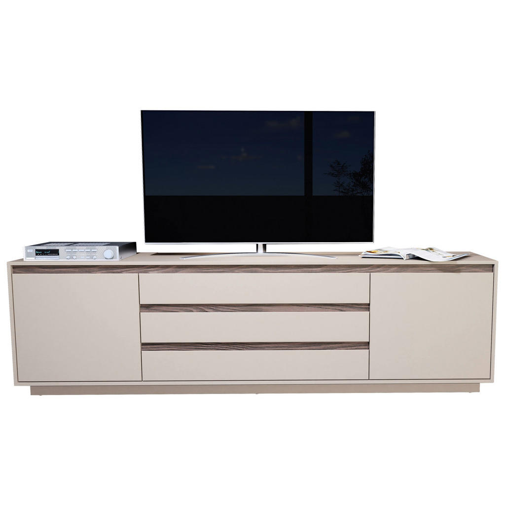 Stylife NÍZKÁ KOMODA, barvy ořechu, kašmírová, 220/64/45 cm