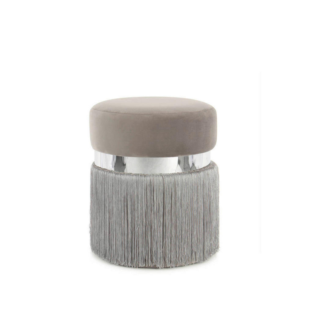 TABURET, kov, textil, kompozitní dřevo, 38/45/38 cm