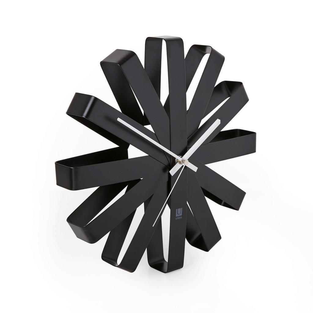 Umbra NÁSTĚNNÉ HODINY černá 30/30/7 cm