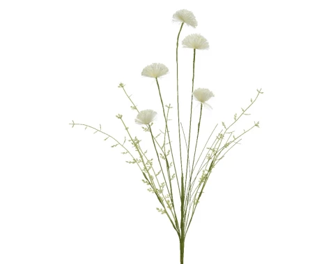 Umělá květina Polní kvítí 60 cm, krémová