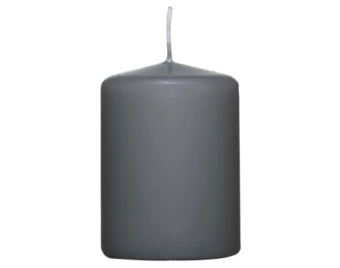 Válcová svíčka světle šedá, 8 cm