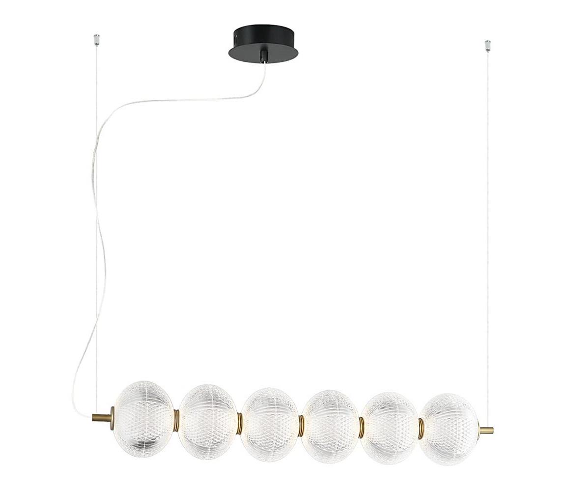 Viokef Lighting LED Lustr na lanku PELLUCID LED/23W/230V zlatá/čirá 4297800
