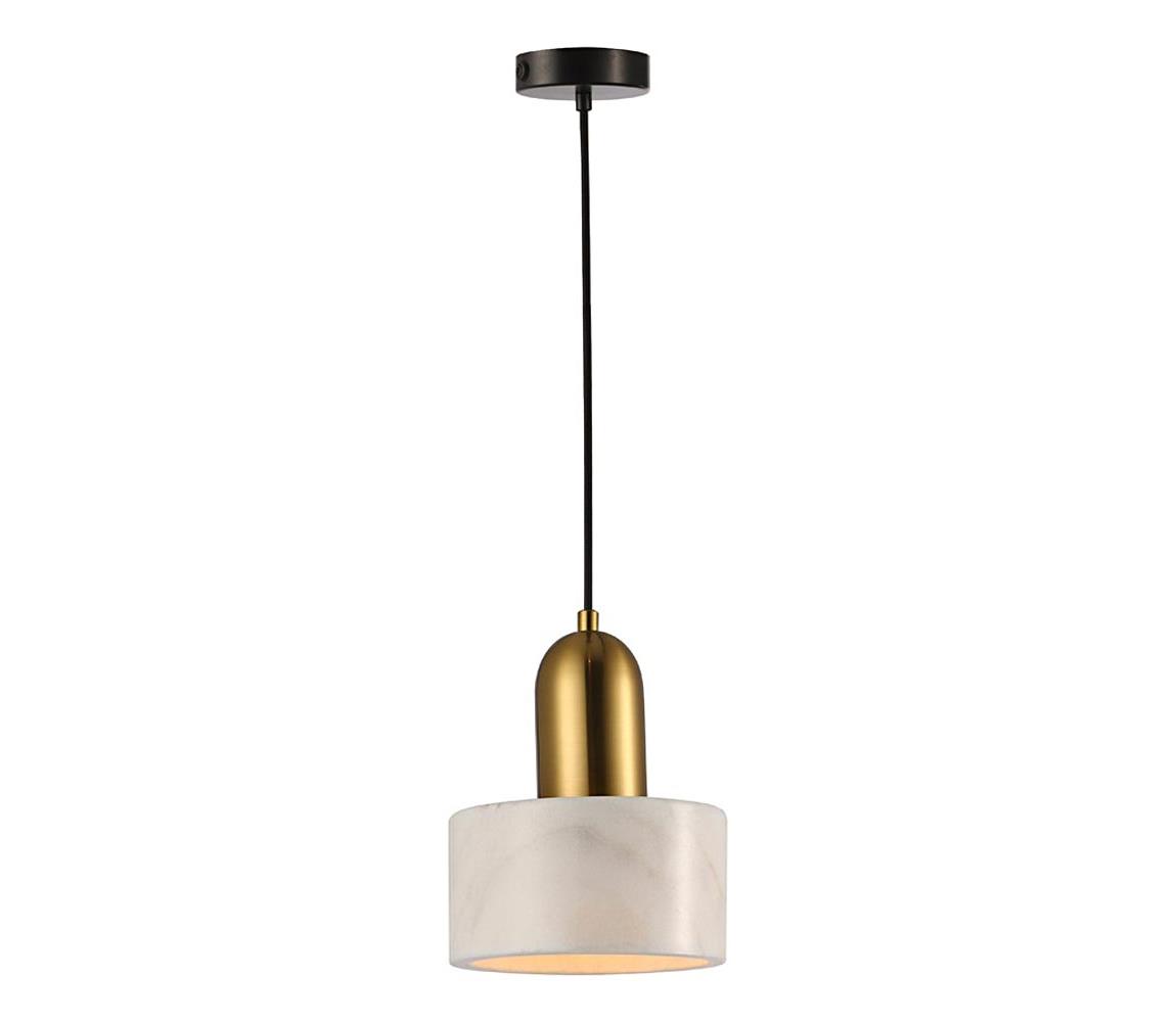 Viokef Lighting Lustr na lanku MARBLE 1xE27/60W/230V zlatá/bílá/dekor mramoru 4266100