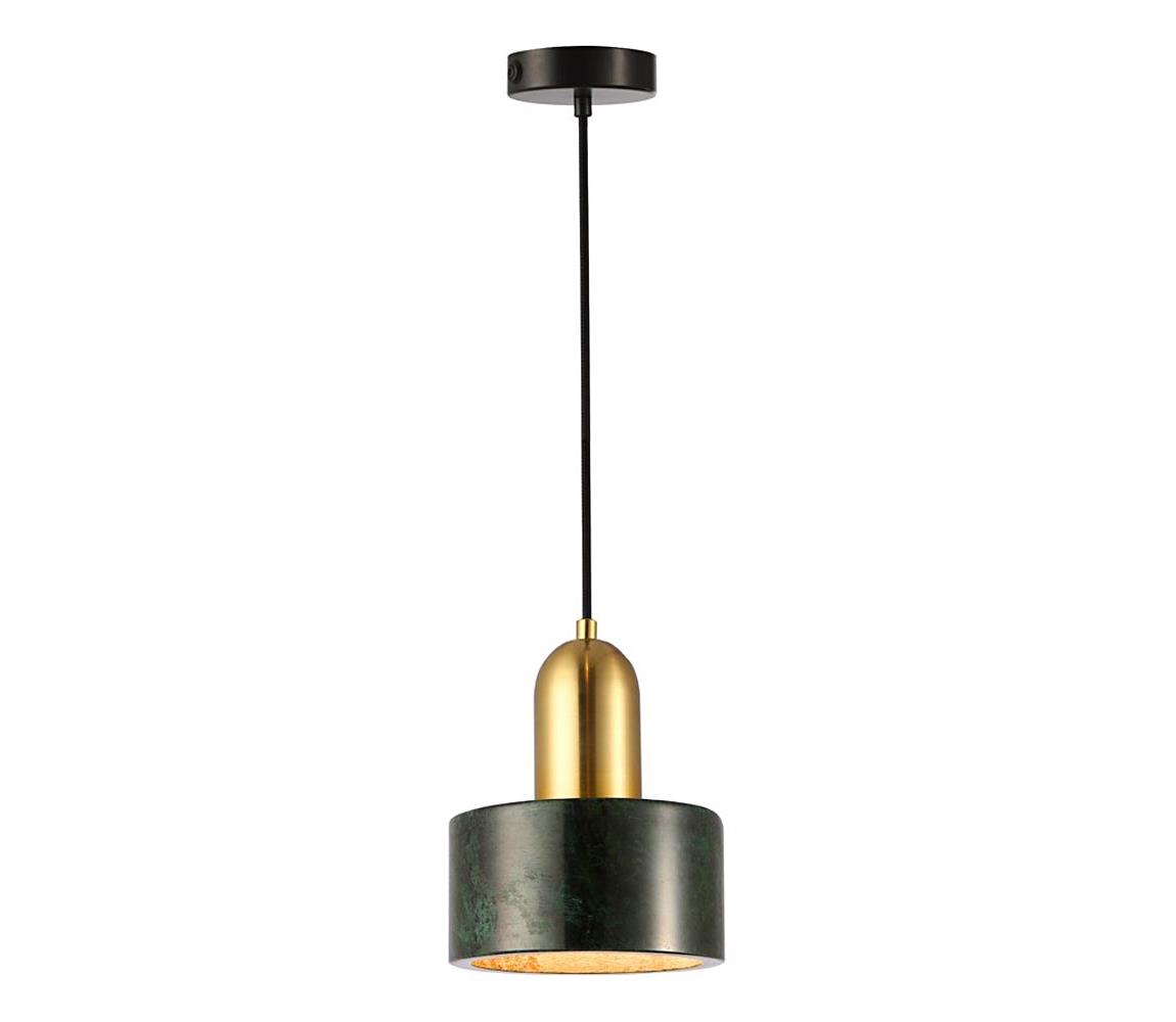 Viokef Lighting Lustr na lanku MARBLE 1xE27/60W/230V zlatá/zelená/dekor mramoru 4266101