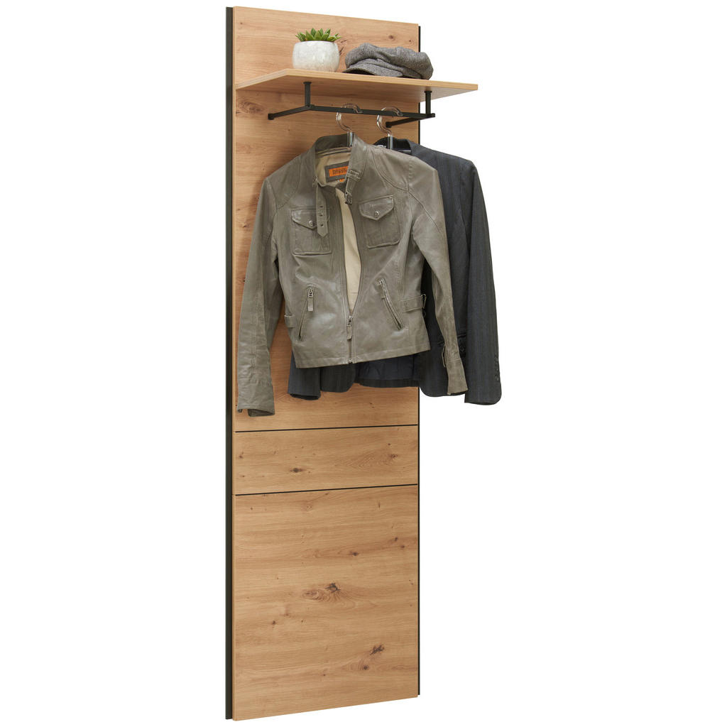 Voleo ŠATNÍ PANEL, černá, dub artisan, 58/184/31,6 cm