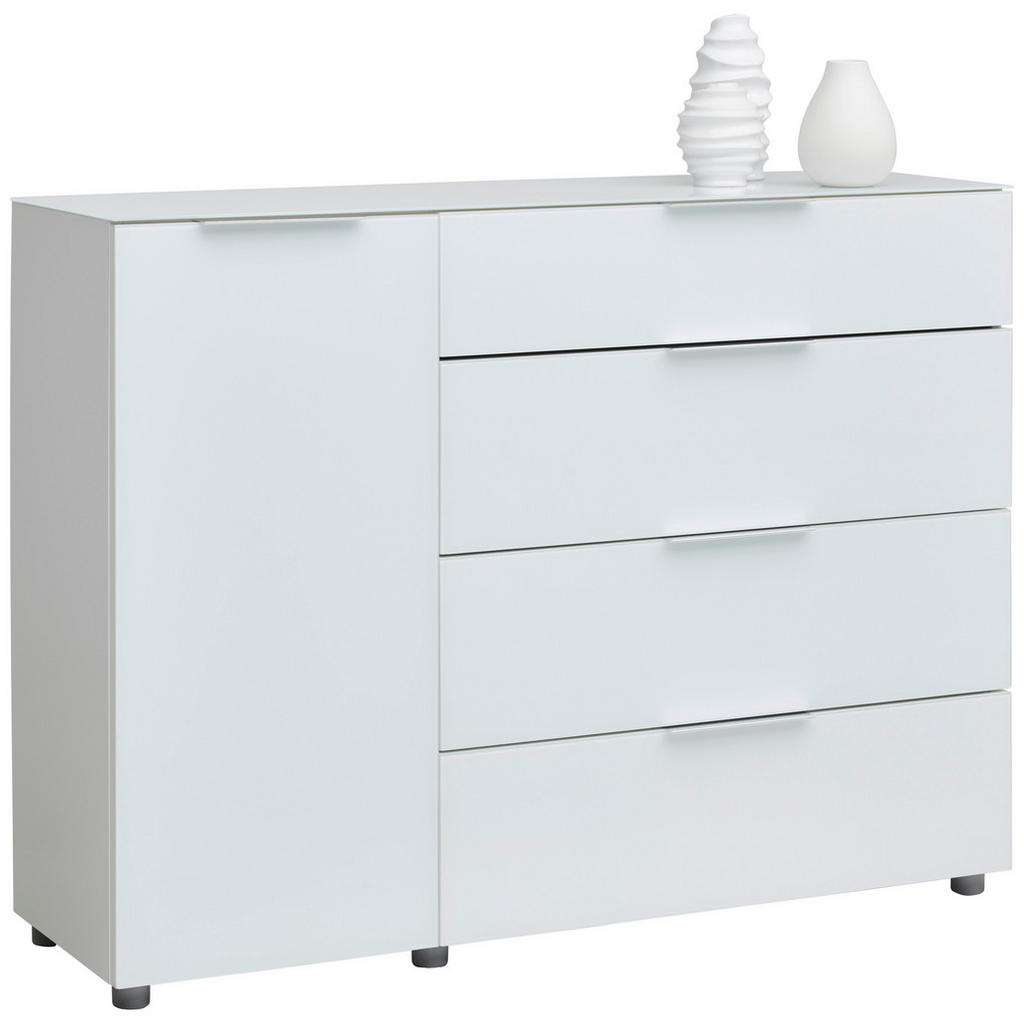 Voleo ŠIROKÁ KOMODA, vysoce lesklá bílá, 135,6/99,2/40 cm