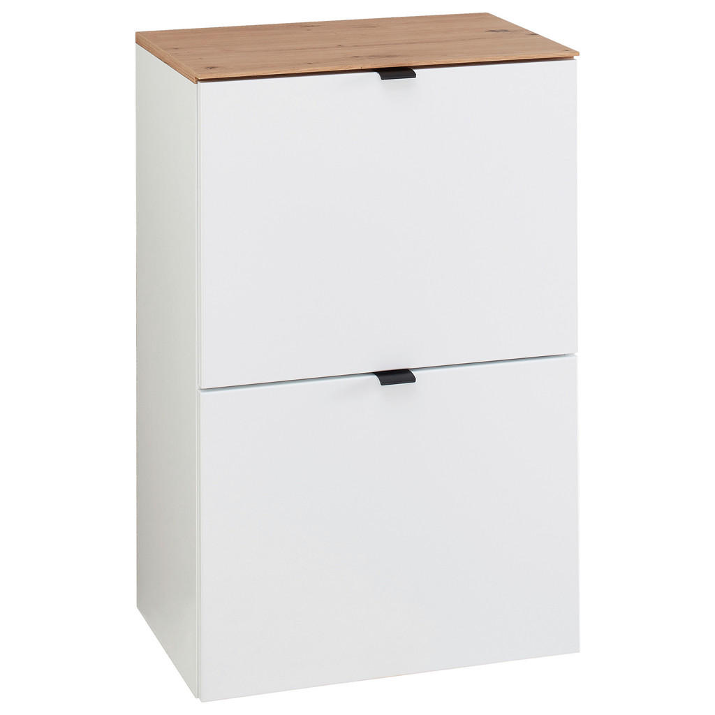 Voleo VYKLÁPĚCÍ BOTNÍK, bílá, dub artisan, 55/84/37 cm