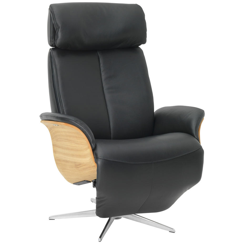 Welnova RELAXAČNÍ KŘESLO, kůže, černá 1