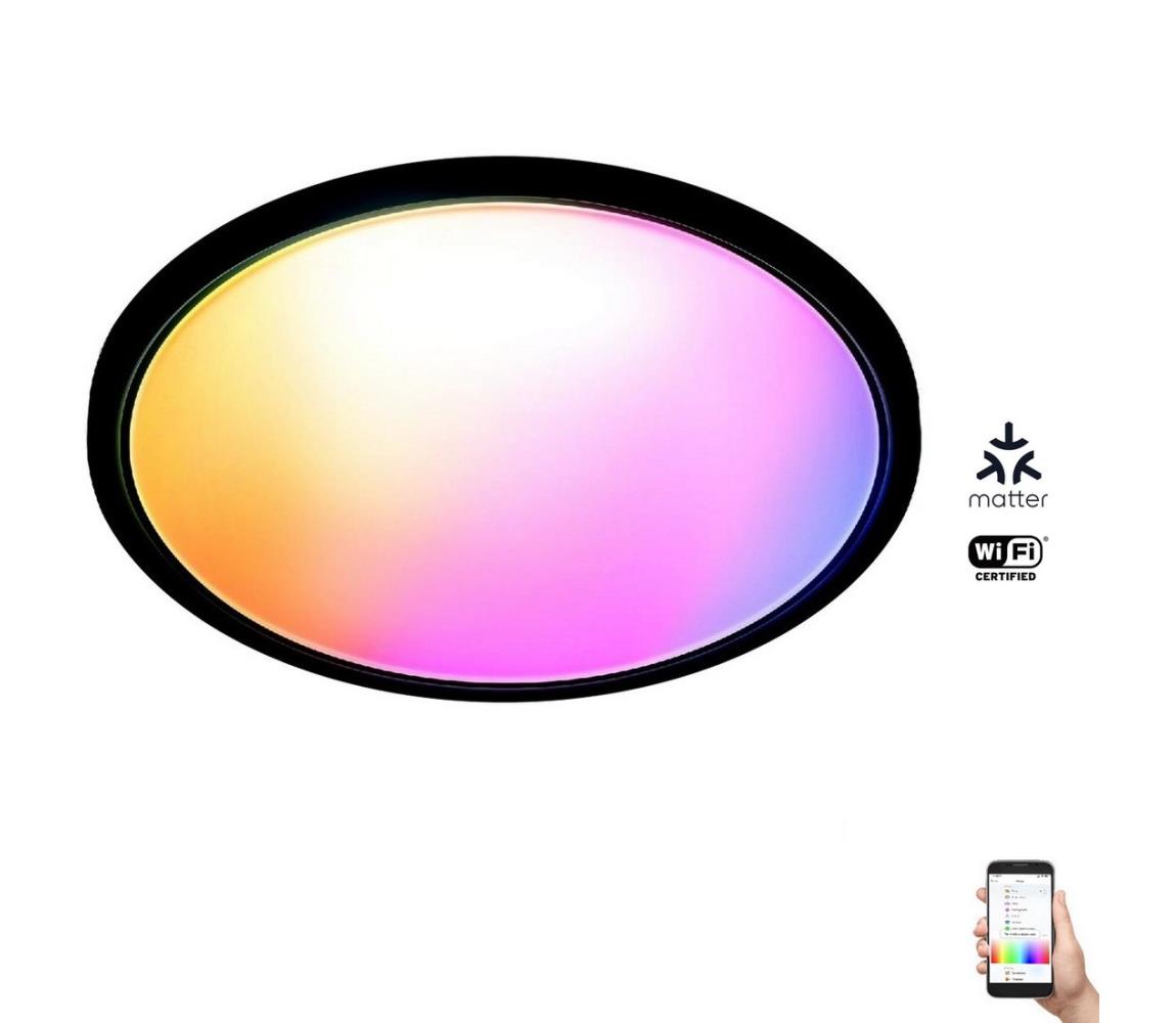 WiZ - LED RGB Stmívatelné stropní svítidlo SUPERSLIM LED/22W/230V Wi-Fi černá 8720169072633