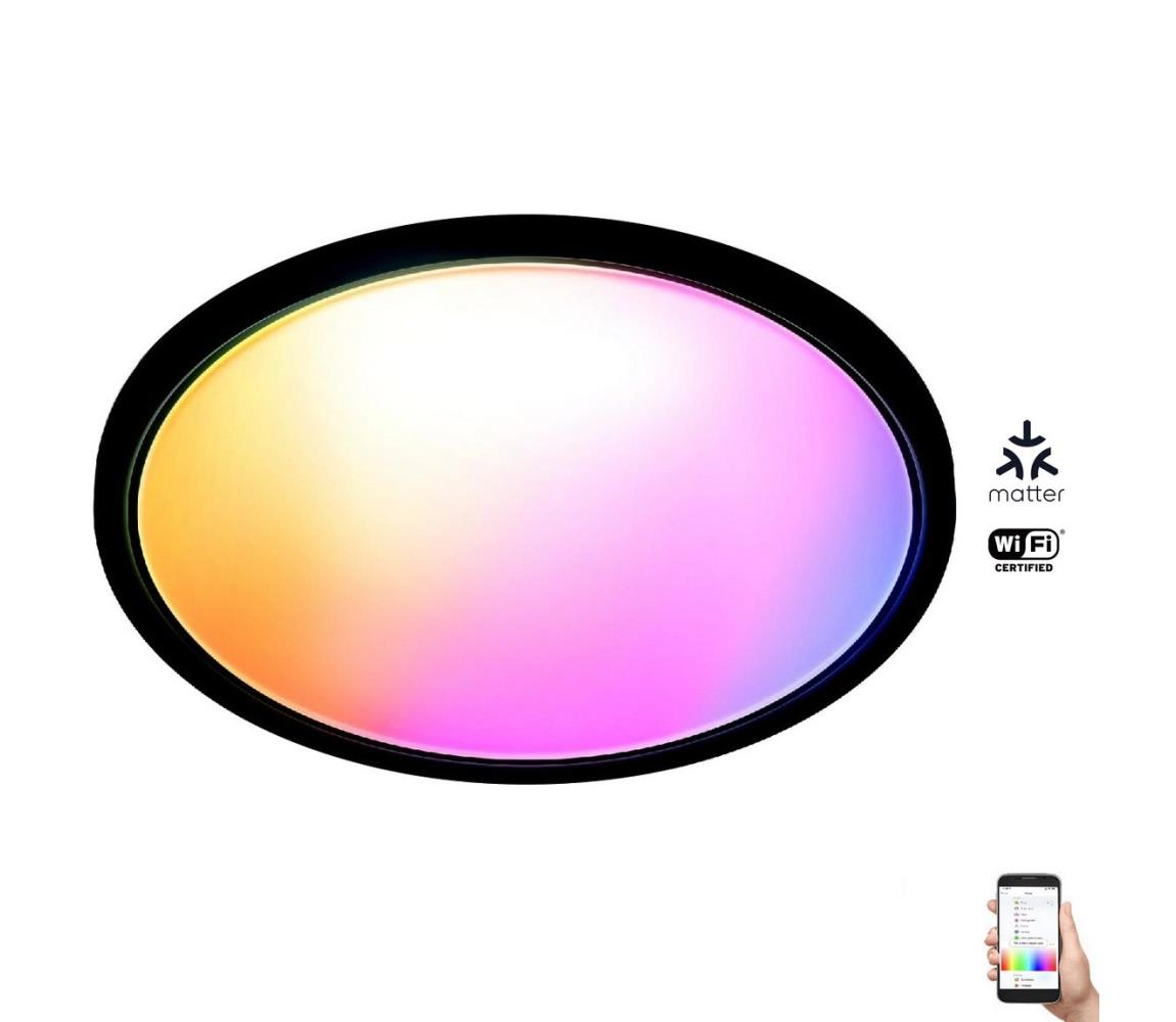 WiZ - LED RGB Stmívatelné stropní svítidlo SUPERSLIM LED/32W/230V Wi-Fi černá 8720169072671