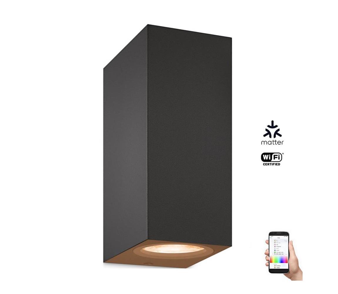 WiZ -LED RGBW Stmívatelné nástěnné svítidlo UP&DOWN 2xGU10/4,7W/230V černá Wi-Fi 8719514554610