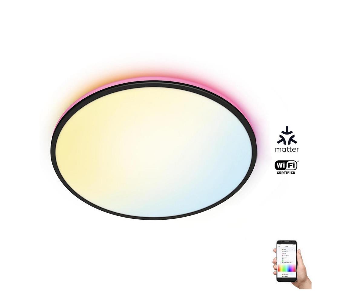WiZ - LED RGBW Stmívatelné stropní svítidlo RUNE LED/21W/230V černá Wi-Fi 8719514554290