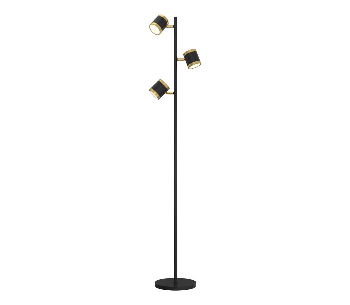 Wofi 3003-304S -LED Stmívatelná stojací lampa TOULOUSE 3xLED/7W/230V černá/zlatá 3003-304S