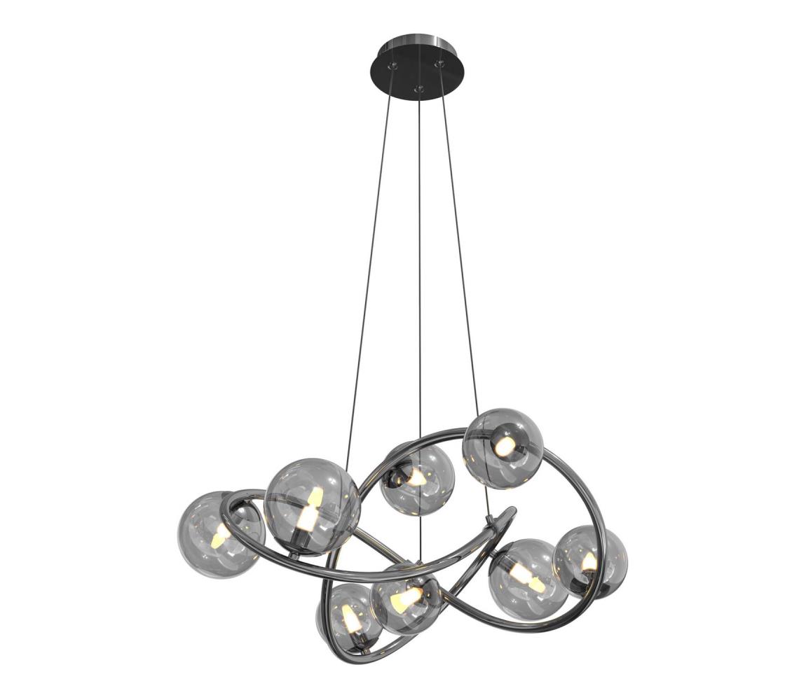 Wofi 7014-805 - LED Lustr na lanku NANCY 8xG9/3,5W/230V černá/chrom 7014-805