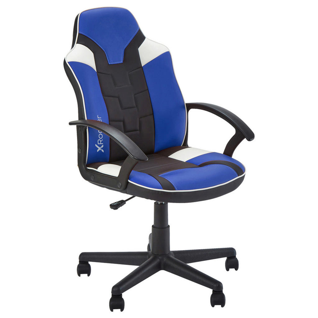 X Rocker HERNÍ ŽIDLE, vzhled kůže, modrá, černá 2