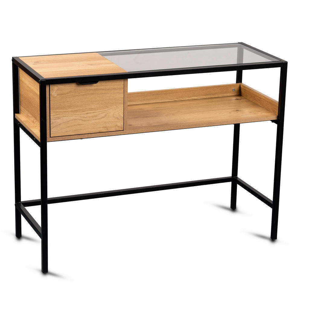 Xora KONZOLOVÝ STOLEK, černá, barvy dubu, 100/40/75 cm