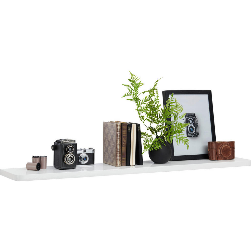 Xora NÁSTĚNNÁ POLICE, bílá, 120/2,5/20 cm