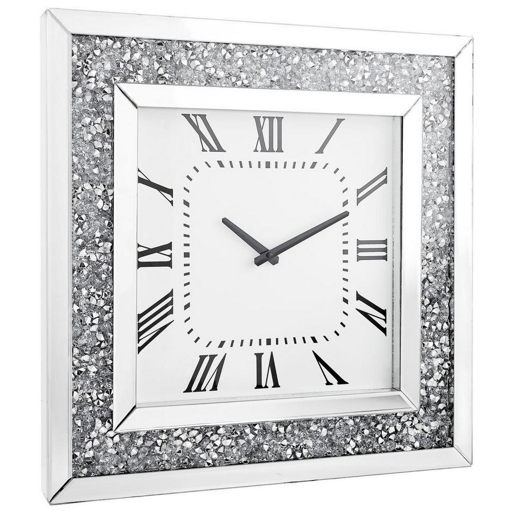Xora NÁSTĚNNÉ HODINY barvy stříbra, bílá 50/50/5 cm