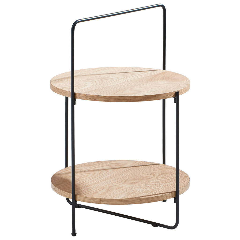 Xora ODKLÁDACÍ STOLEK, dub, černá, barvy dubu 1