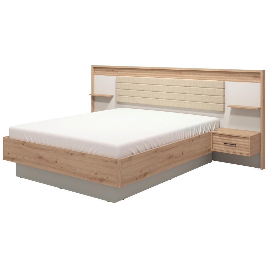 Xora POSTEL S NOČNÍMI STOLKY, 160/200 cm, kašmírová, dub artisan