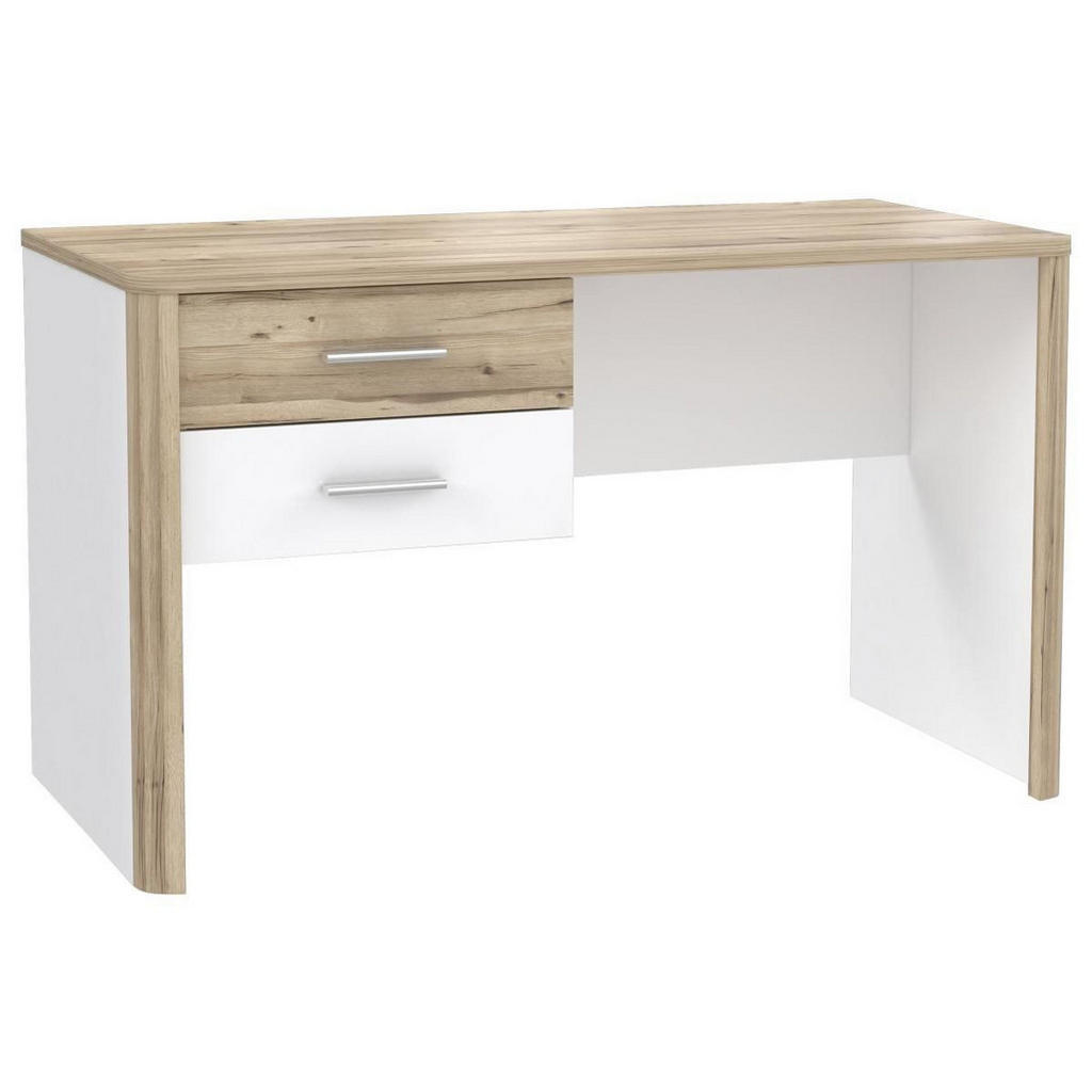 Xora PSACÍ STŮL, bílá, barvy dubu, 125/60/73,8 cm