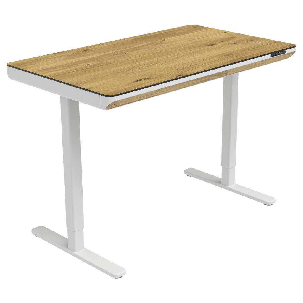 Xora PSACÍ STŮL, bílá, dub artisan, 120/70/73-118 cm