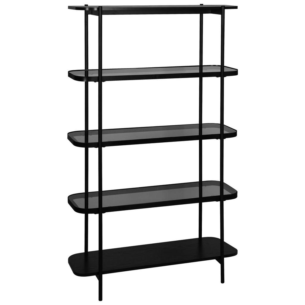 Xora REGÁL, šedá, černá, železo, 90/155/34 cm