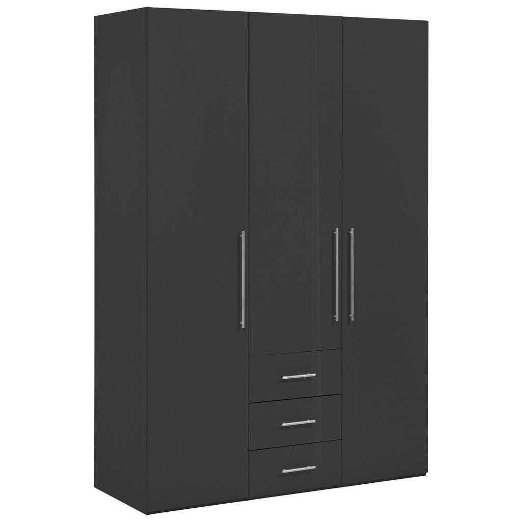 Xora ŠATNÍ SKŘÍŇ S OTOČNÝMI DVEŘMI, antracitová, vysoce lesklá antracitová, 146,6/218,6/59 cm