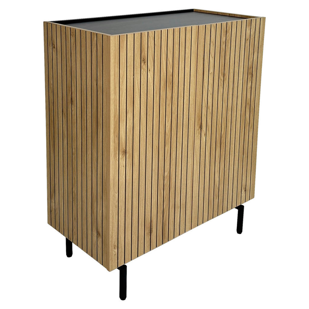 Xora VYSOKÁ KOMODA, černá, barvy dubu, 80/95/40 cm