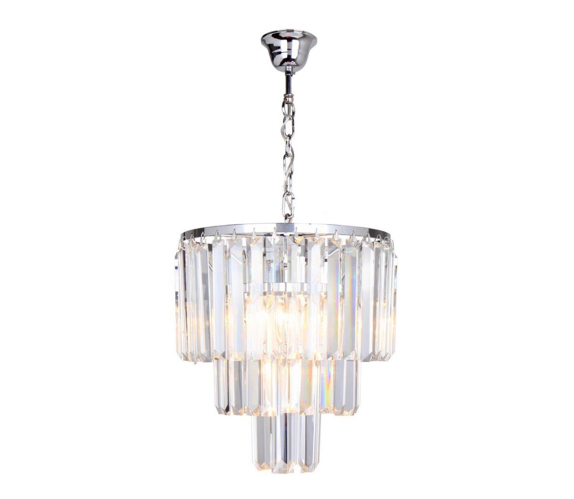 Zuma Line 17106/3+1-CHR - Křišťálový lustr na řetězu AMEDEO 4xE14/40W/230V 17106/3+1-CHR